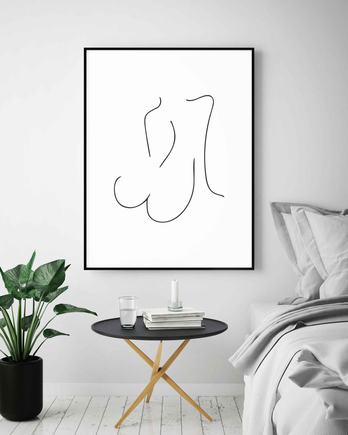 Minimalist Nude Female Body Line Art Elegant Feminine Silhouette Drawing Sensual Wall Decor Soft Poster - Image 5