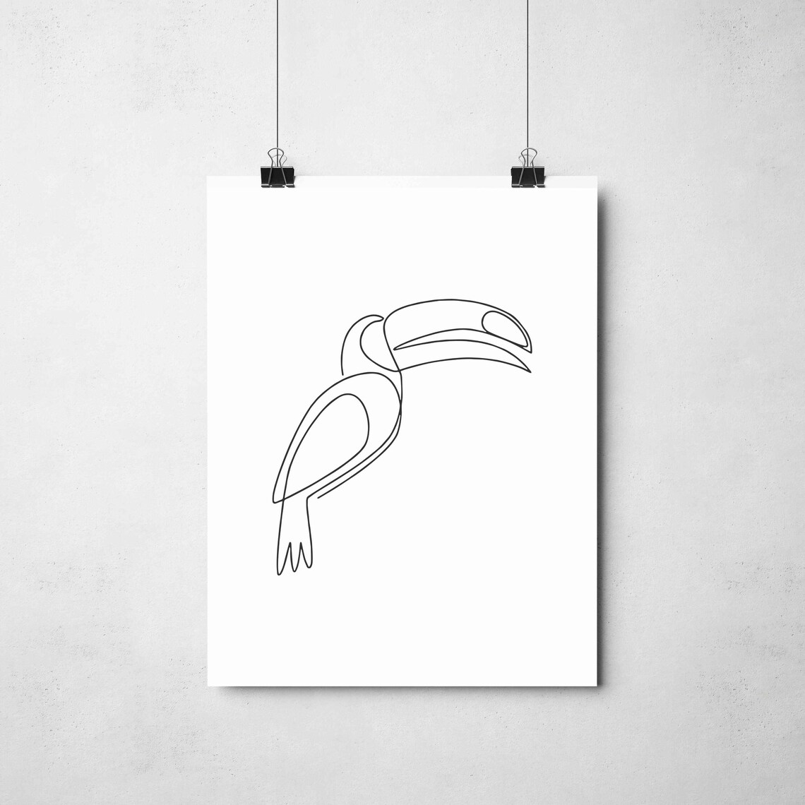 Toucan Continuous Line Drawing Minimalist Tropical Bird Art Poster - Image 2