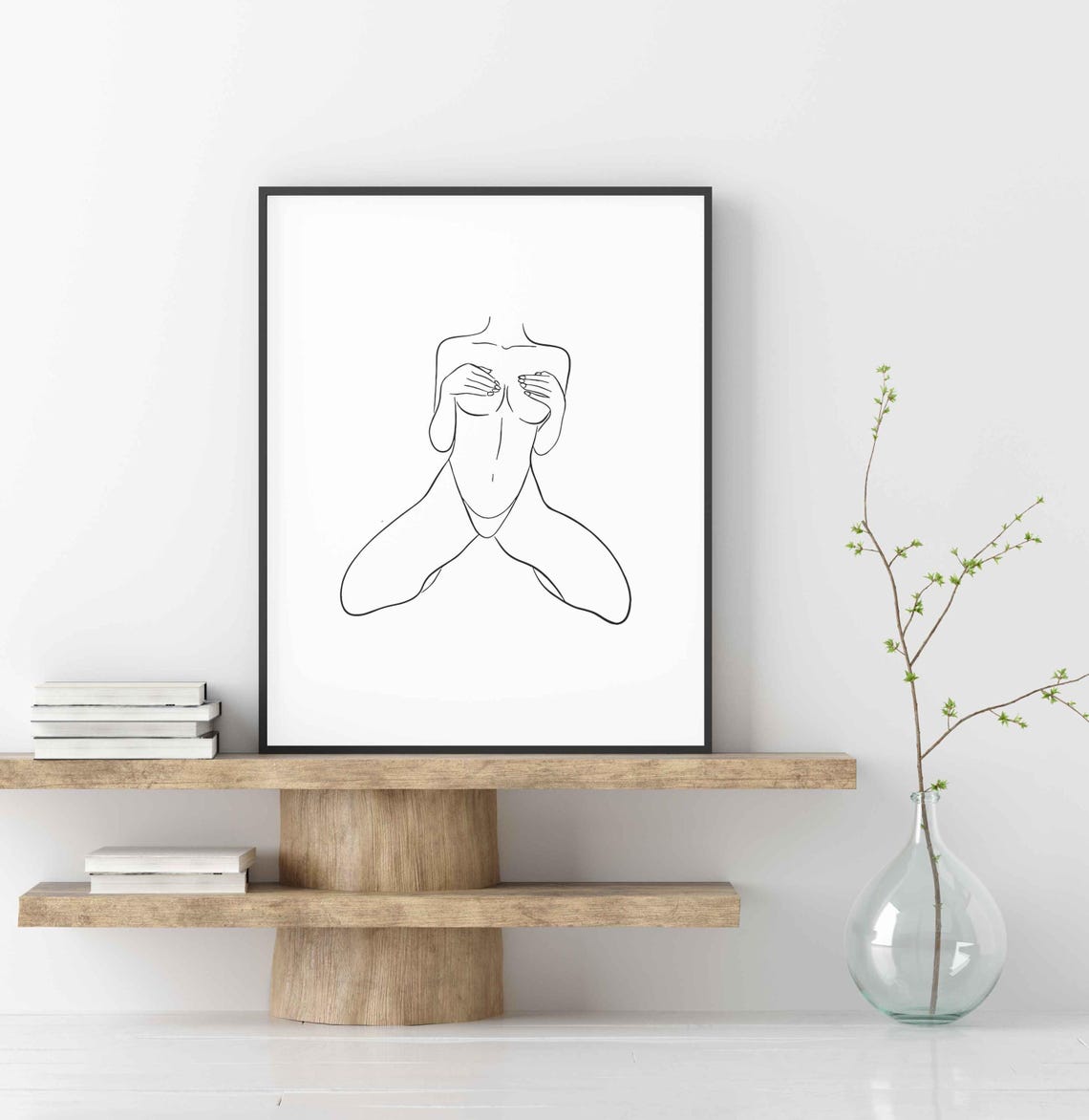 Erotic Line Art Print Women Boobs Nude Minimalist Wall Bedroom - Image 4