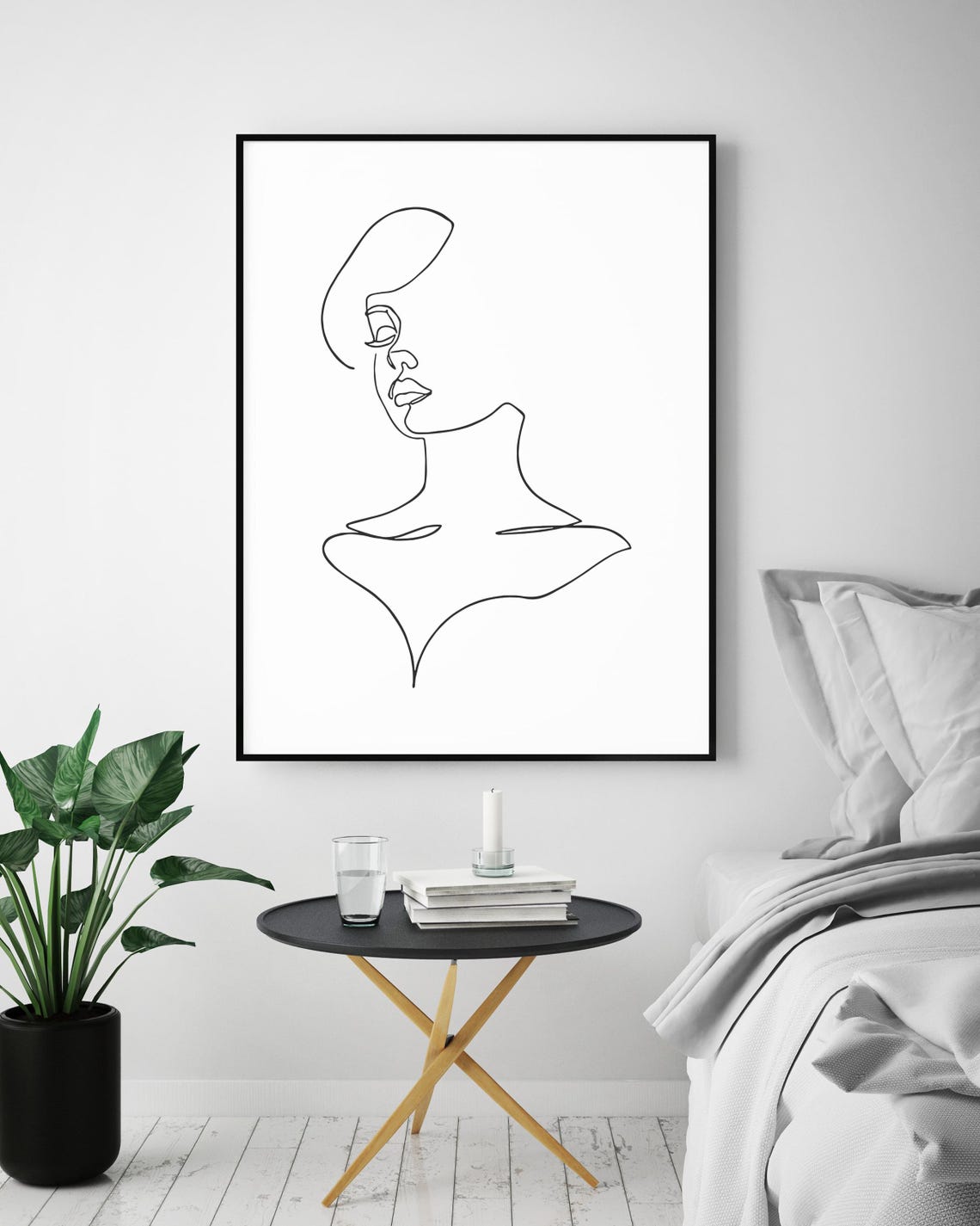 Woman Face Profile Minimalist Single Line Drawing Elegant Art Poster - Image 5