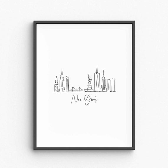 New York Line Art Minimalist NYC City Print