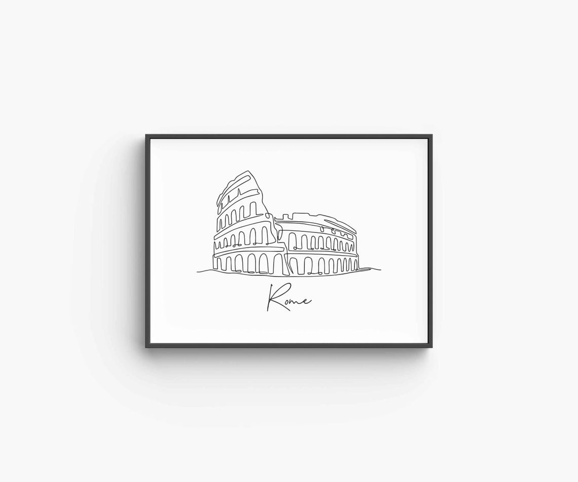 Rome Colosseum One Line Drawing Minimalist Travel Art Poster - Image 6