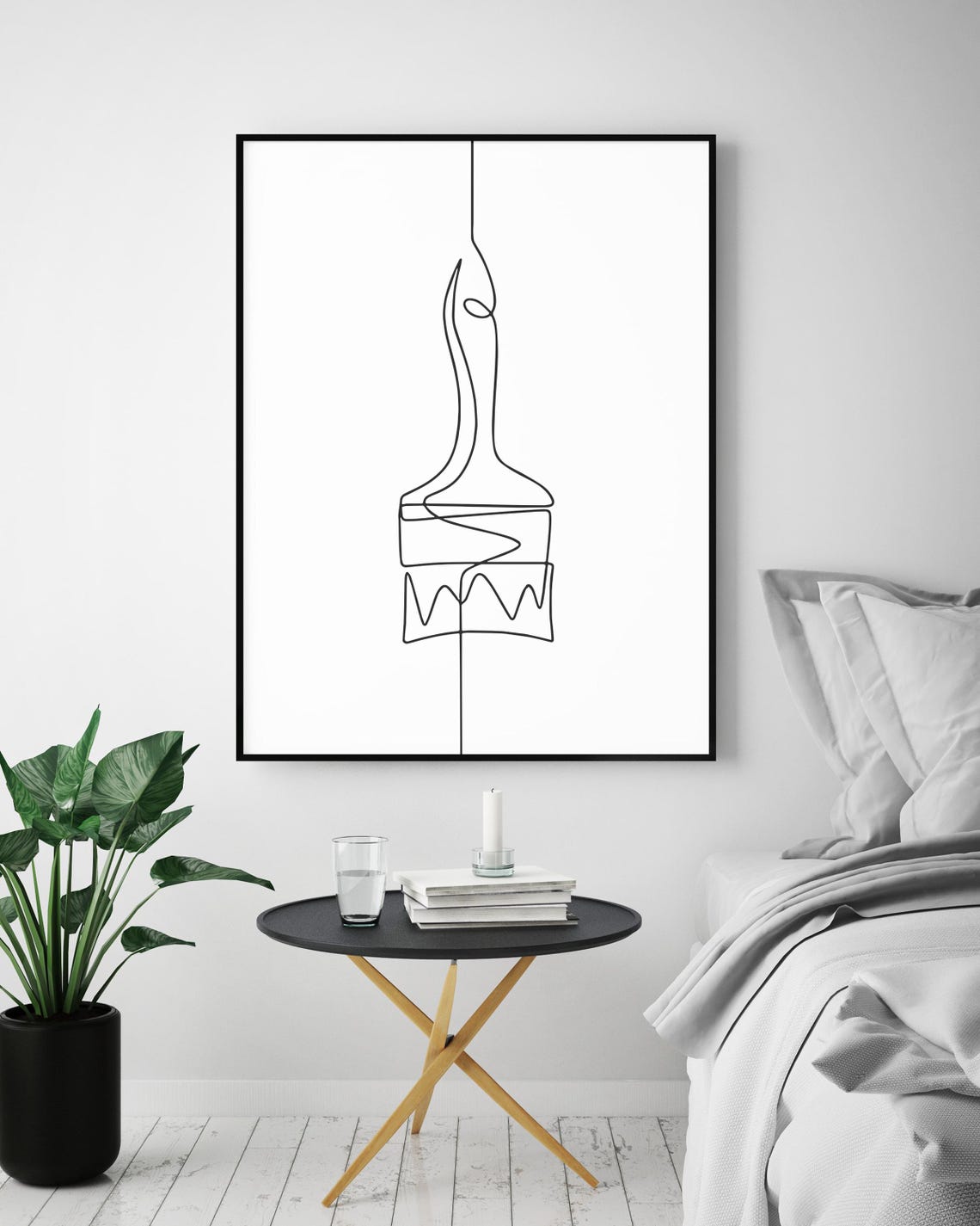 Paintbrush Continuous One Line Drawing Minimalist Art Poster - Image 5