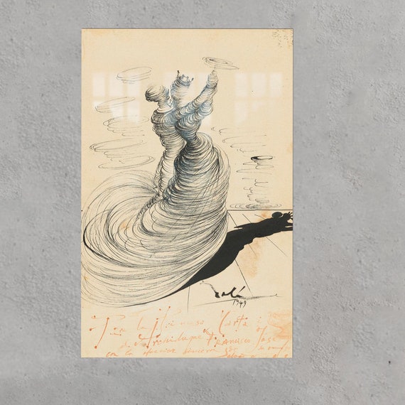 Dali Two Dancers Boho Art Print