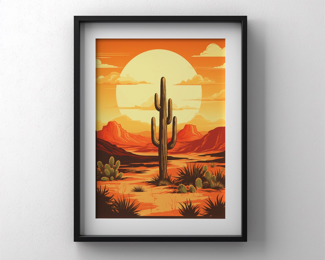 Saguaro Cactus Print Mexican Cactus Print Mexico Nature Landscape Midwest Print Saguaro Cactus Desert Wall Decor Cactus Cactus Decor - Image 3