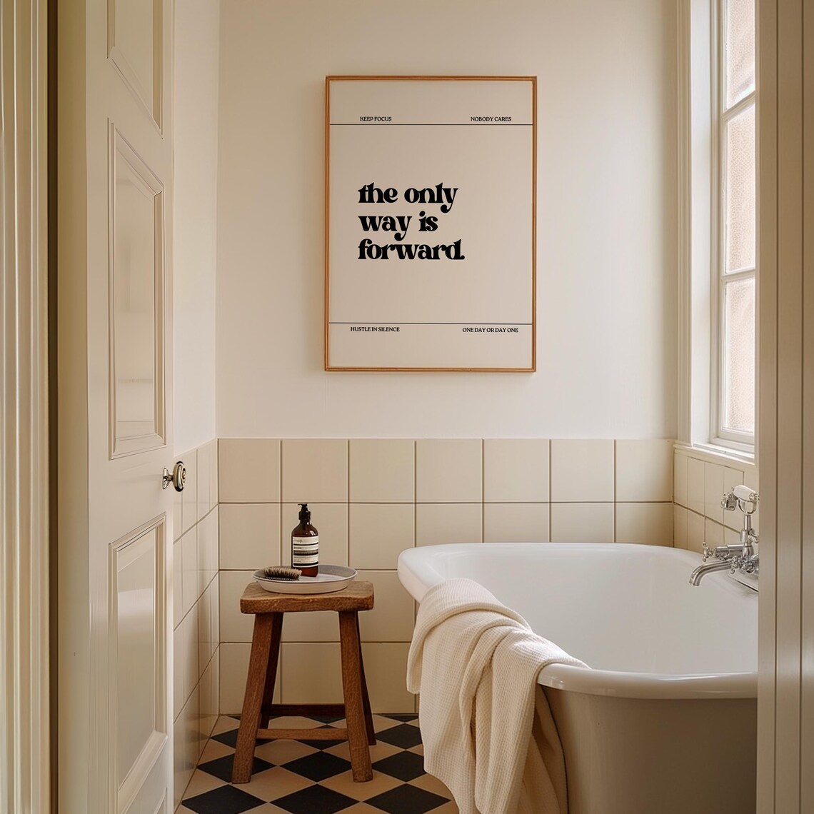The Only Way Is Forward Motivational Poster Minimalist Office Decor Art - Image 2