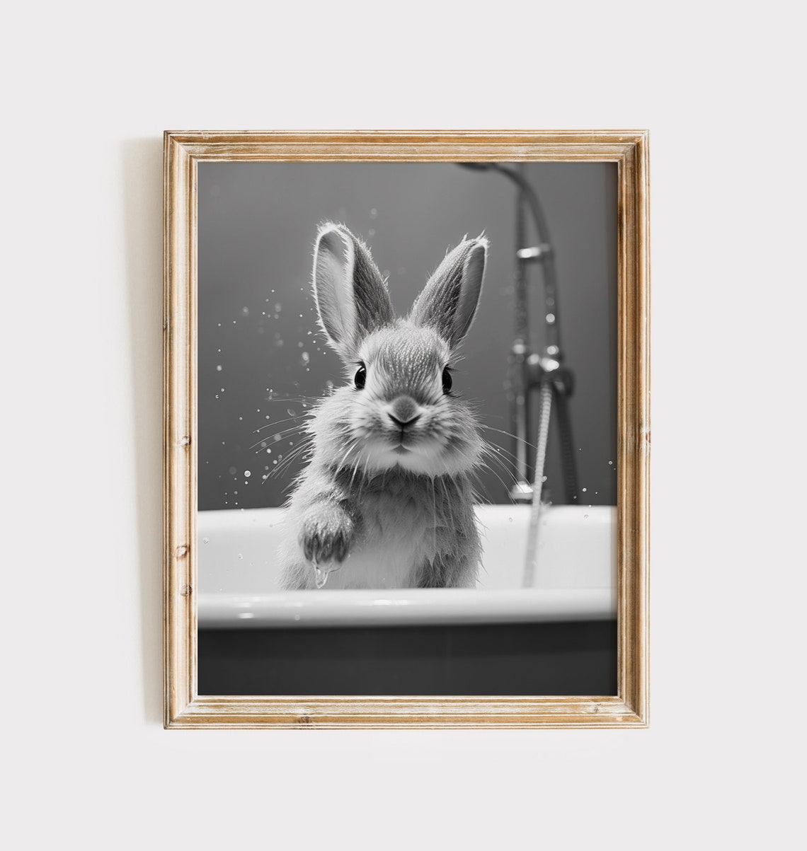 Bunny Print Hare Bathroom Poster Rabbit Toilet Wall Decor Rabbit Painting Animal Bathroom Kids Gift Hare Bathroom Wall Decor