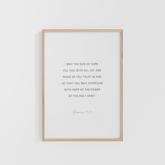 Romans 15 13 May The God Of Hope Minimal Bible Verse Wall Poster