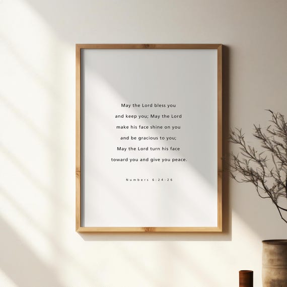 Numbers 62426 May The Lord Bless You And Keep Scripture Wall Art Blessings Christian Home Gift Baptism Print