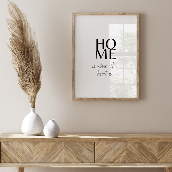 Home Is Where the Heart Is Modern Minimalist Typography Poster