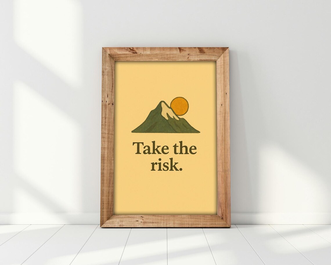 Take The Risk, Motivational Typography Art Print - Image 4