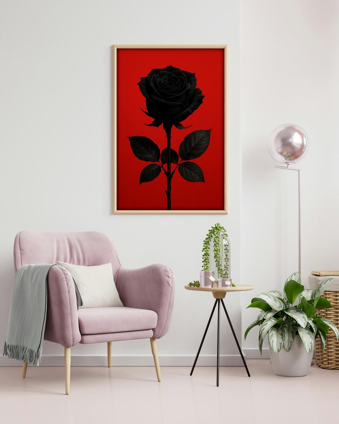 Gothic Black Rose Art Print, Dark Floral - Image 2