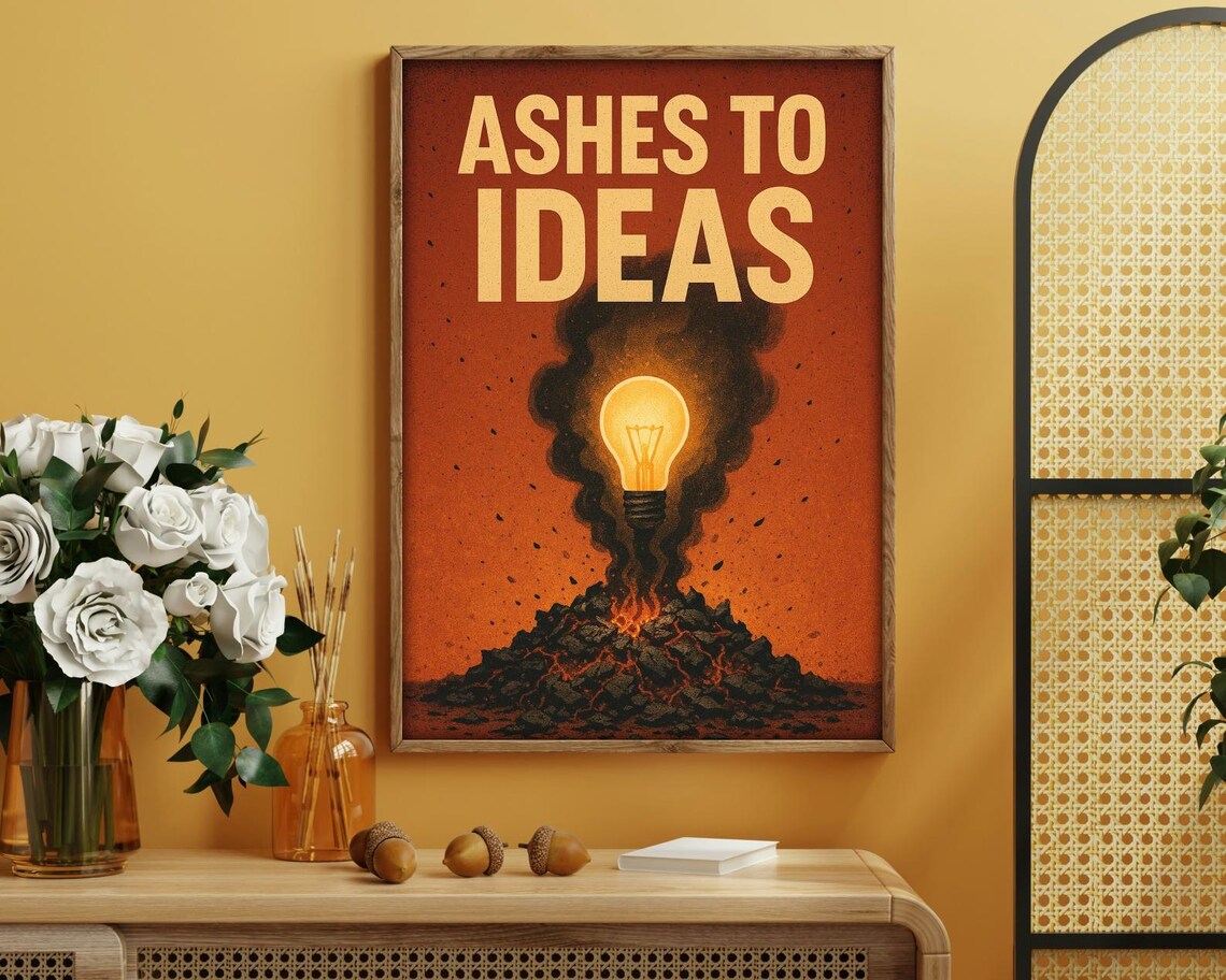 Ashes To Ideas Inspirational Quote Art Print
