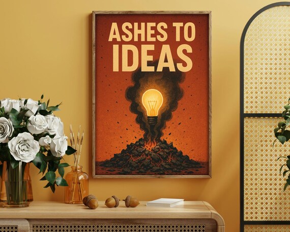 Ashes To Ideas Inspirational Quote Art Print