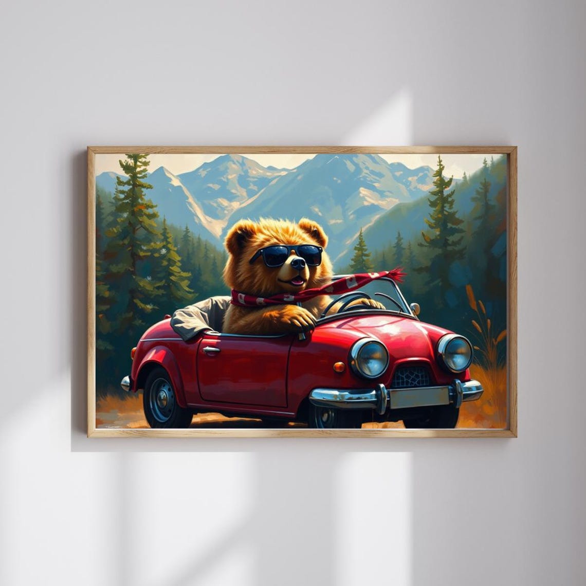 Adventurous Bear Jigsaw Puzzle Mountain Scenic Artwork