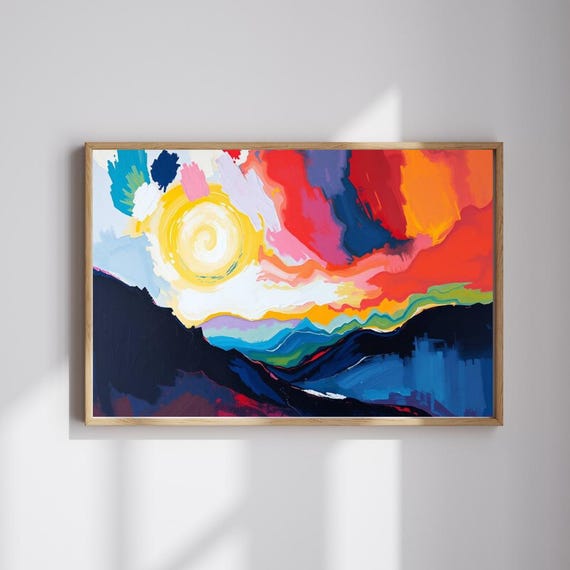Colorful Abstract Landscape Puzzle Family Game Night