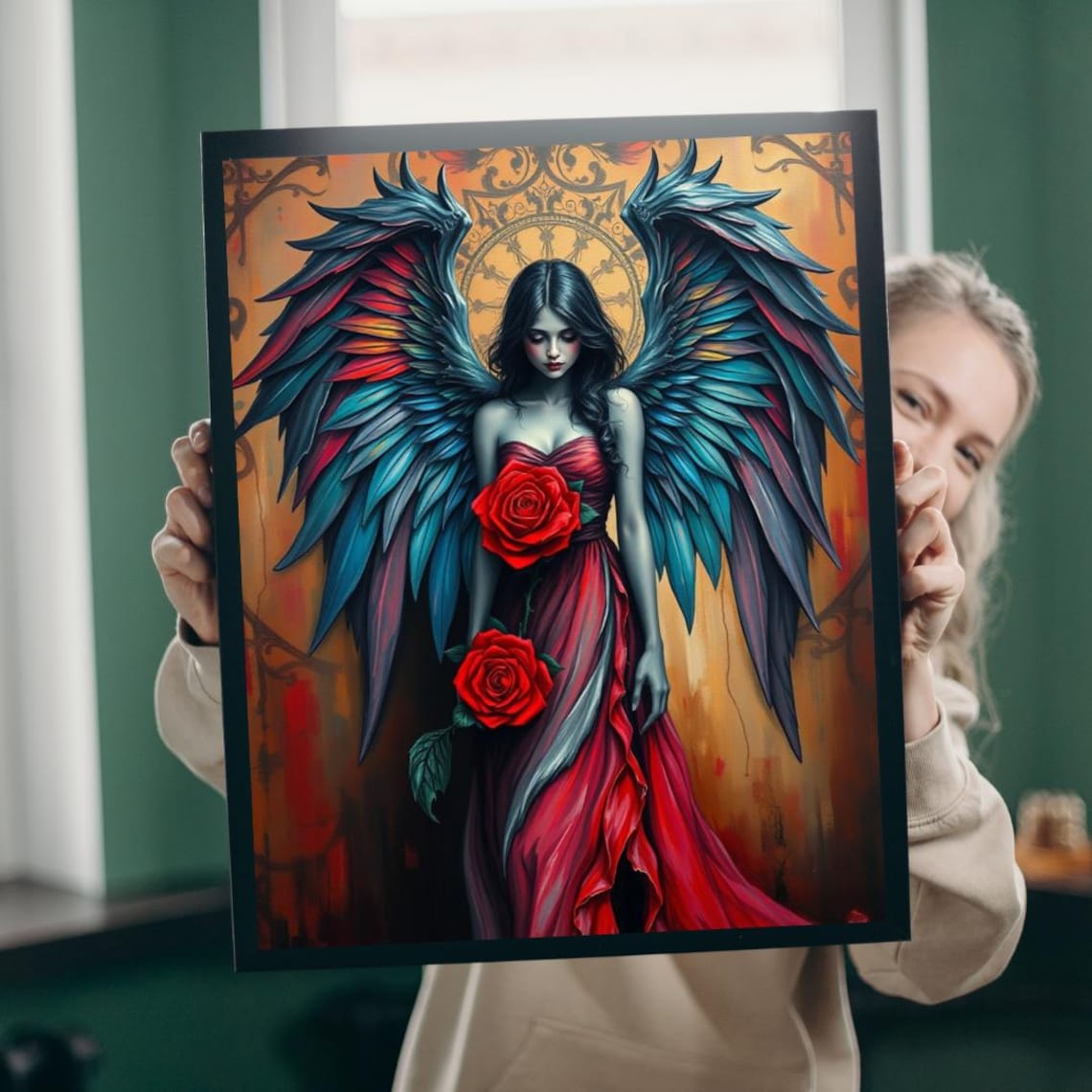 Gothic Angel Puzzle, Mystical Home Decor