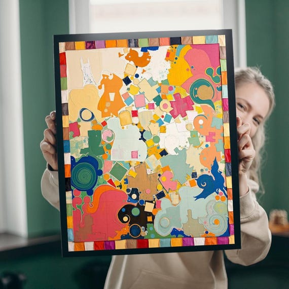 Colorful Abstract Jigsaw Puzzle Family Fun Art Therapy