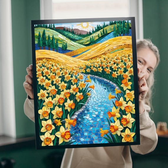 Daffodil Valley Jigsaw Puzzle Mosaic Nature Scene 1101014 Piece
