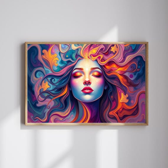 Abstract Face Jigsaw Puzzle Swirling Geometric Portrait 1101014 Piece