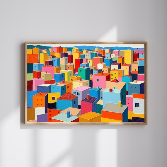 Colorful Cityscape Jigsaw Puzzle Vibrant Home Entertainment