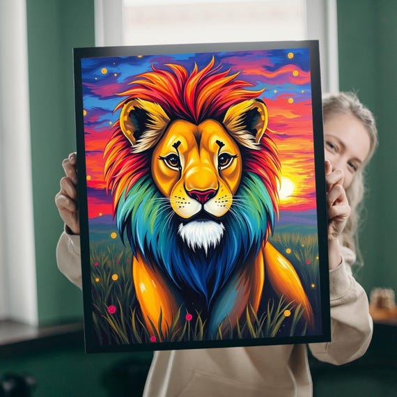 Vibrant Lion Jigsaw Puzzle Colorful Wildlife Family Game