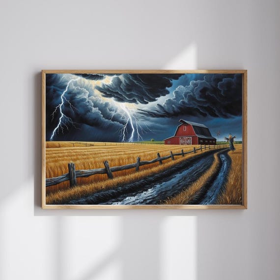 Stormy Barn Scene Puzzle Farmhouse Family Game Night