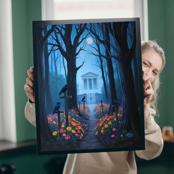 Mystical Graveyard Puzzle Gothic Halloween Decor For Adults