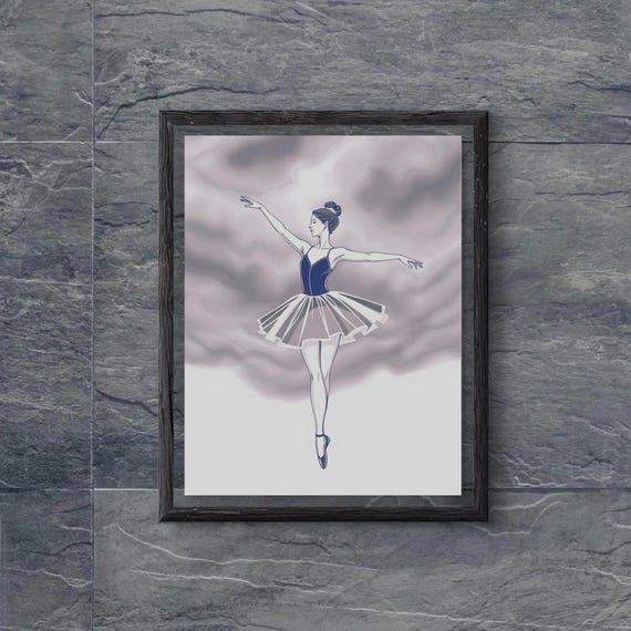 Ballerina Nursery Decor Minimal Ballet Girls Room Wall Art Ballerina Wall Art Dancers Decor Balletcore