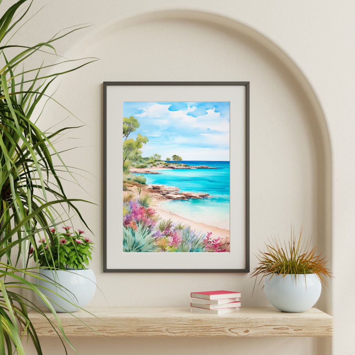 Cala Saona Turquoise Cove and Rocky Beach in Formentera Poster - Image 3