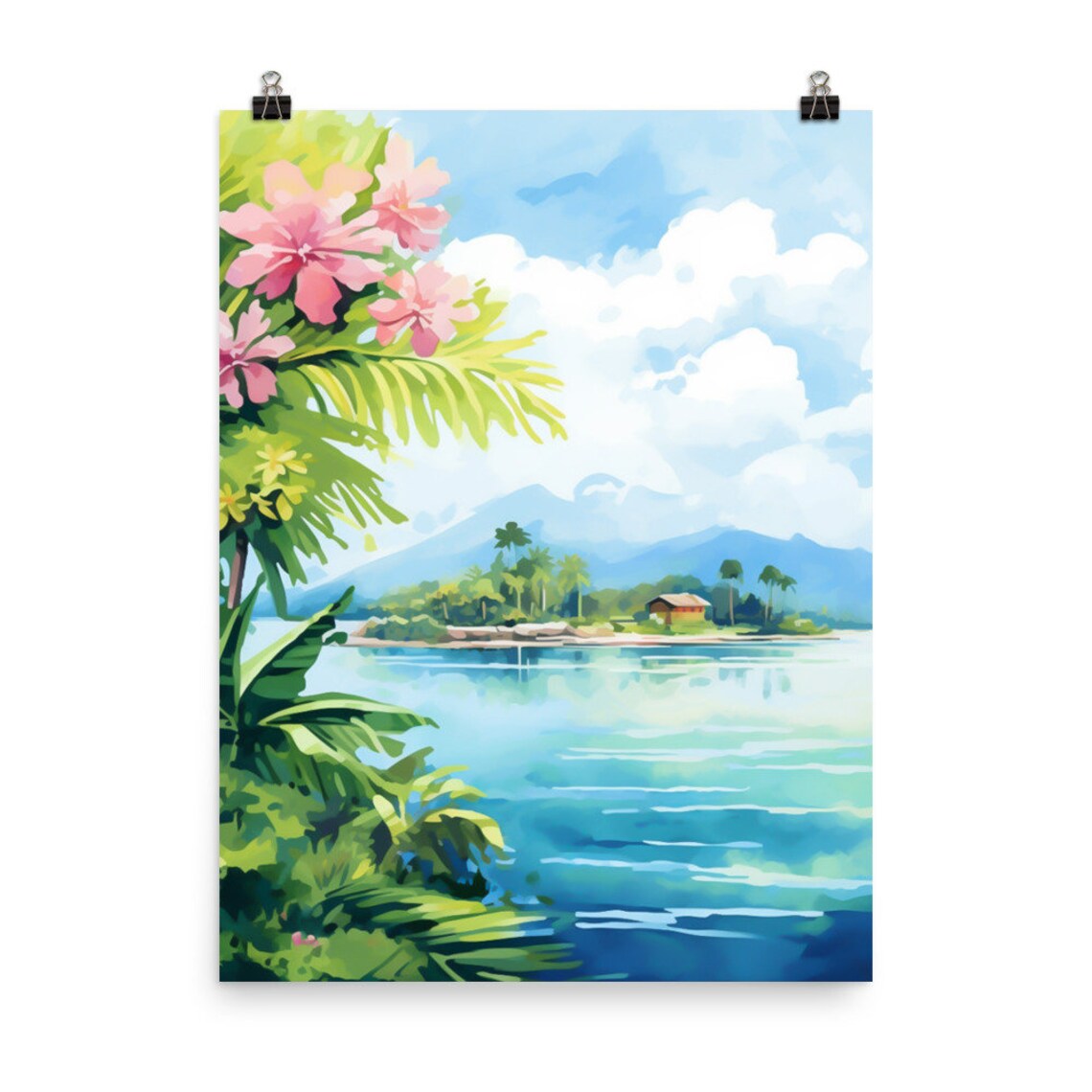 Belize Watercolor Seascape, Caribbean Travel Poster - Image 3