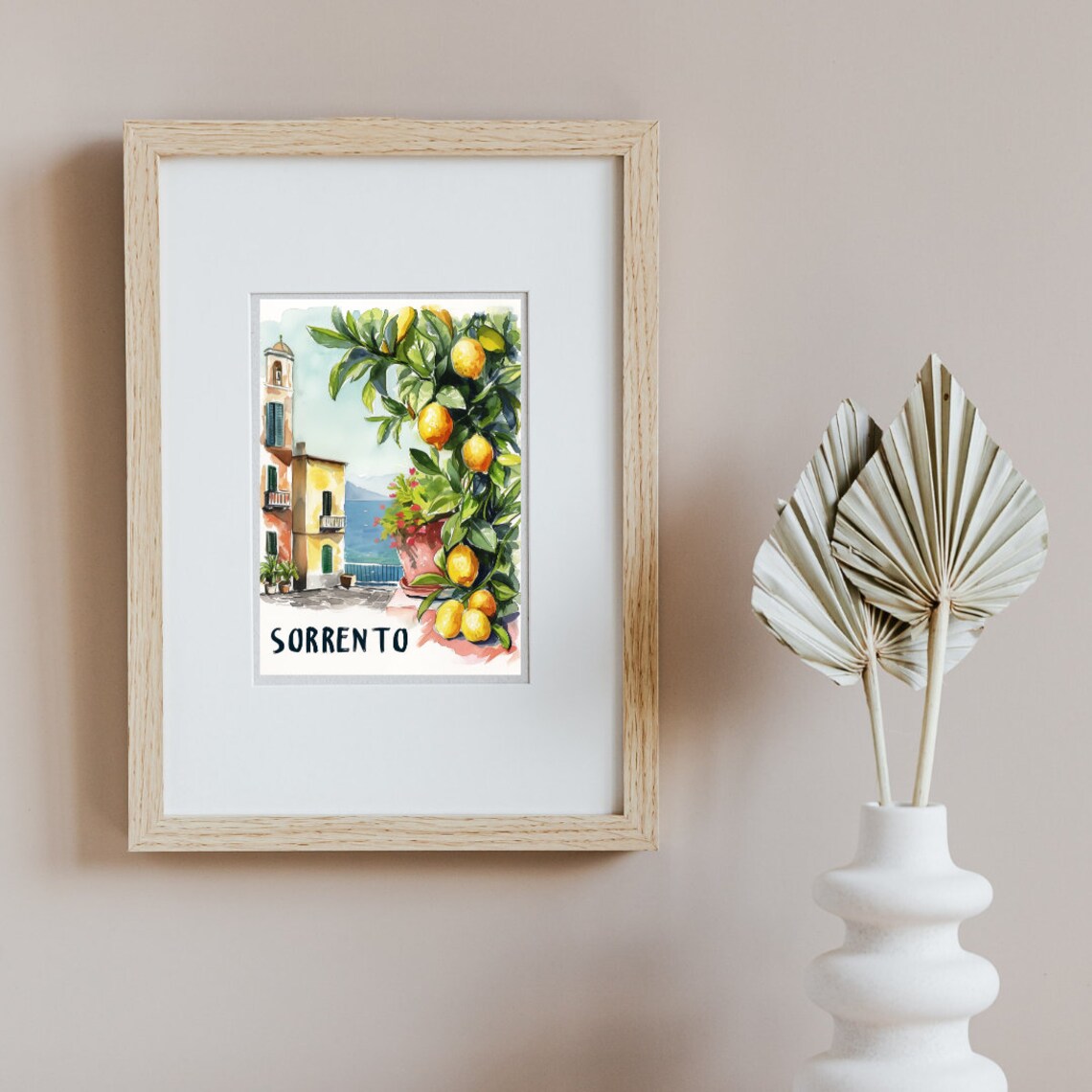 Sorrento Watercolor Travel Poster, Italian Riviera - Image 2