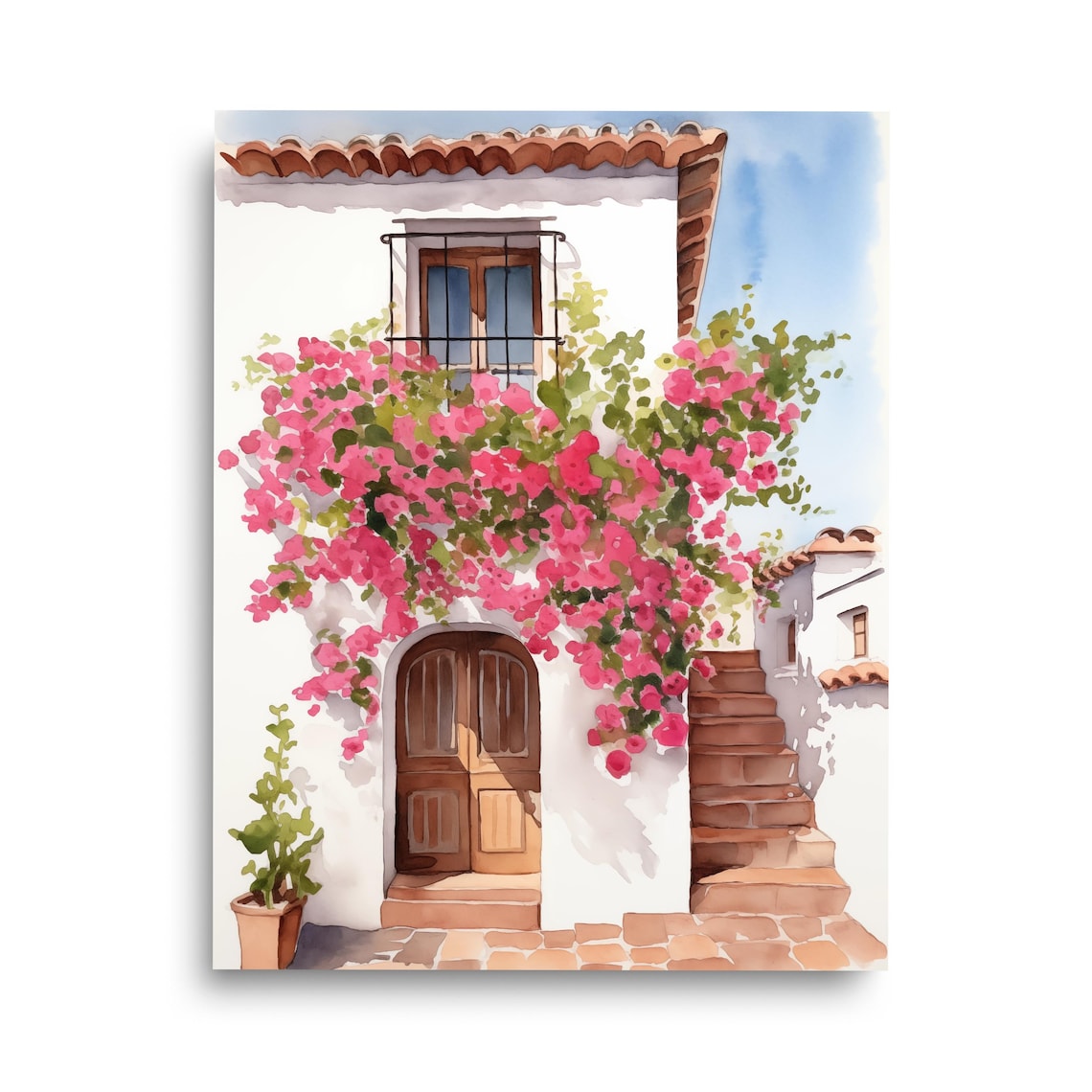 Spanish Door Watercolor Print, Andalusia Travel Art