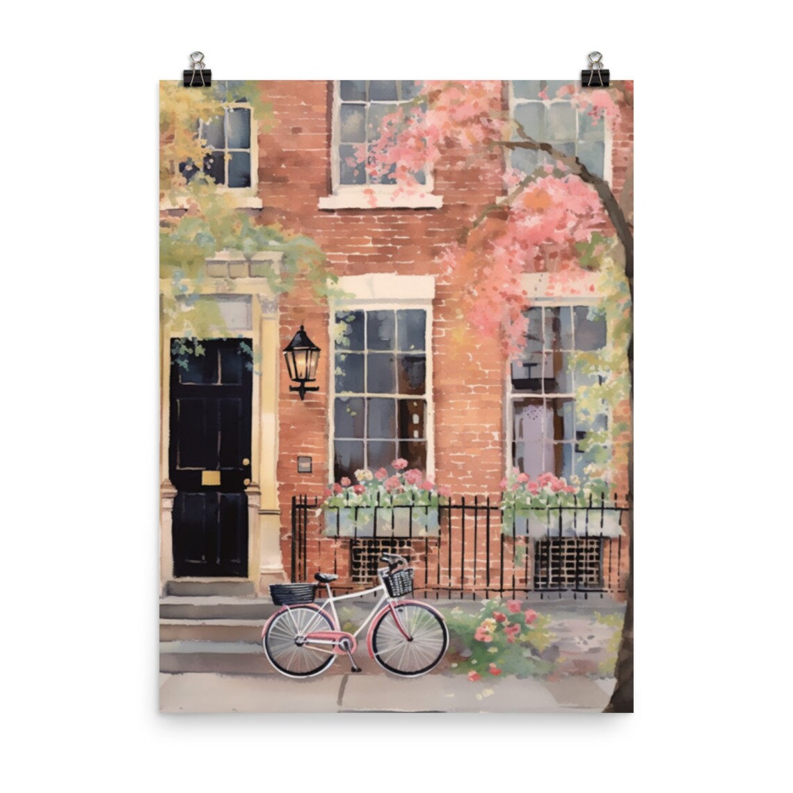 West Village Watercolor Travel Poster, New York City - Image 3