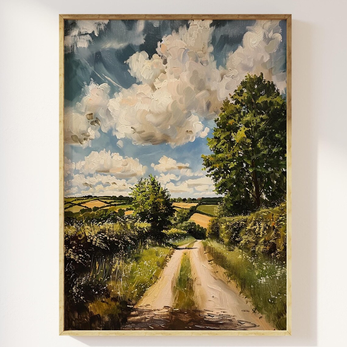 Countryside Landscape Art Print, English Fields