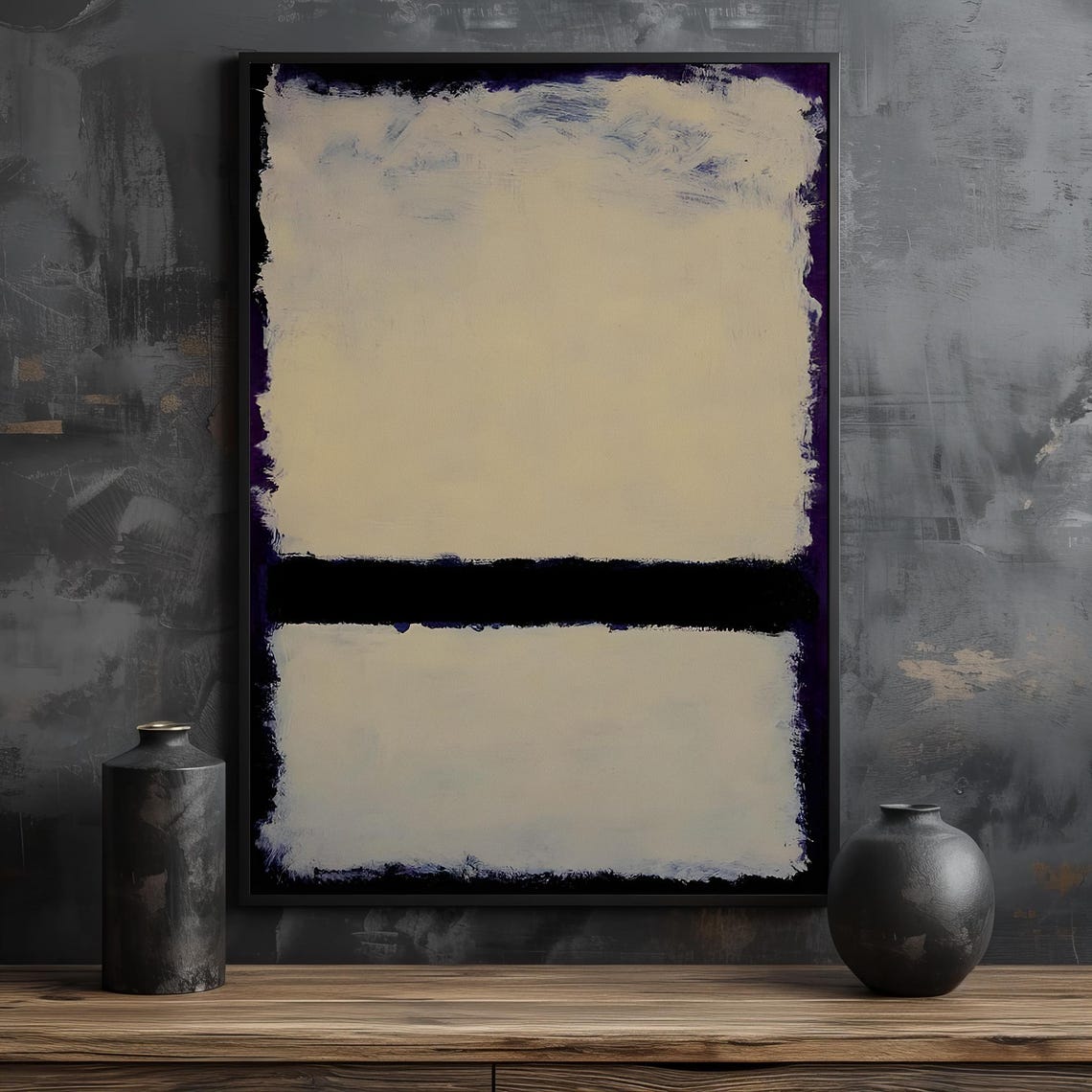 Mark Rothko Style Black And White Abstract Color Field Art Poster - Image 2