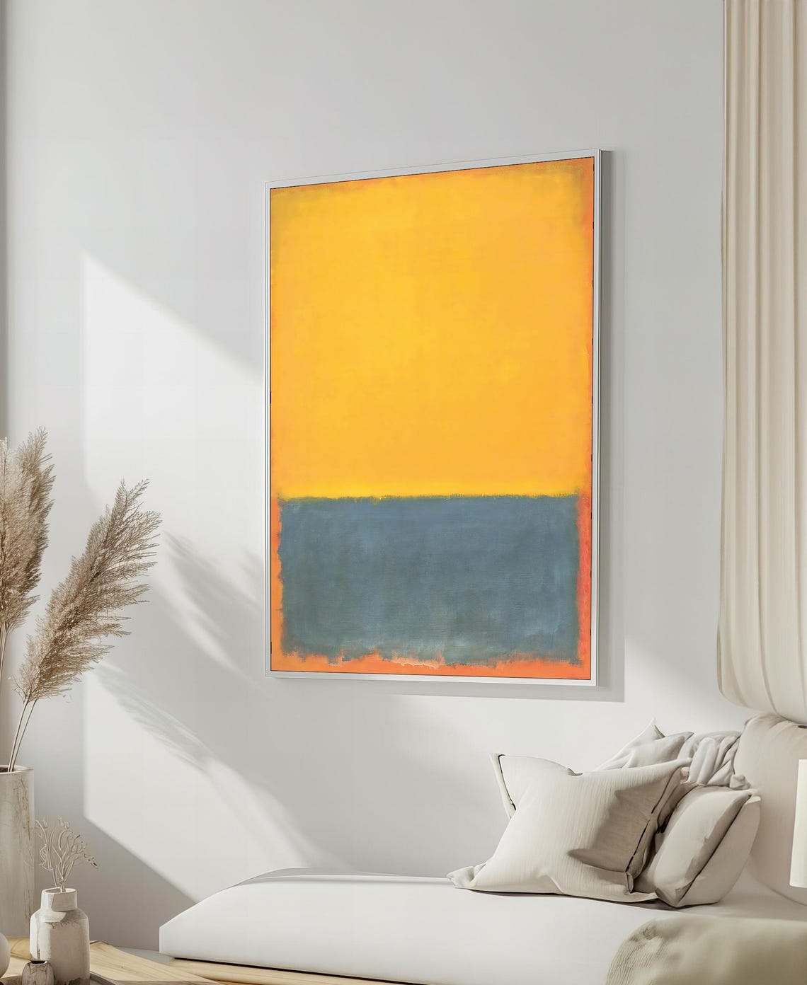 Mark Rothko Style Sunlit Yellow And Deep Green Abstract Art Poster