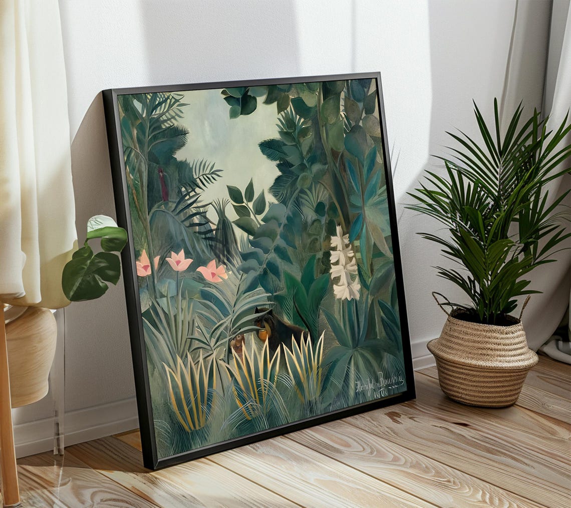 Henri Rousseau The Equatorial Jungle Exotic Flora and Fauna Poster