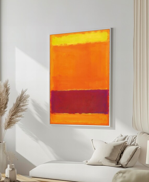 Mark Rothko Painting Warm Orange Yellow And Deep Red Abstract Art Vibrant Gift For Art Enthusiasts
