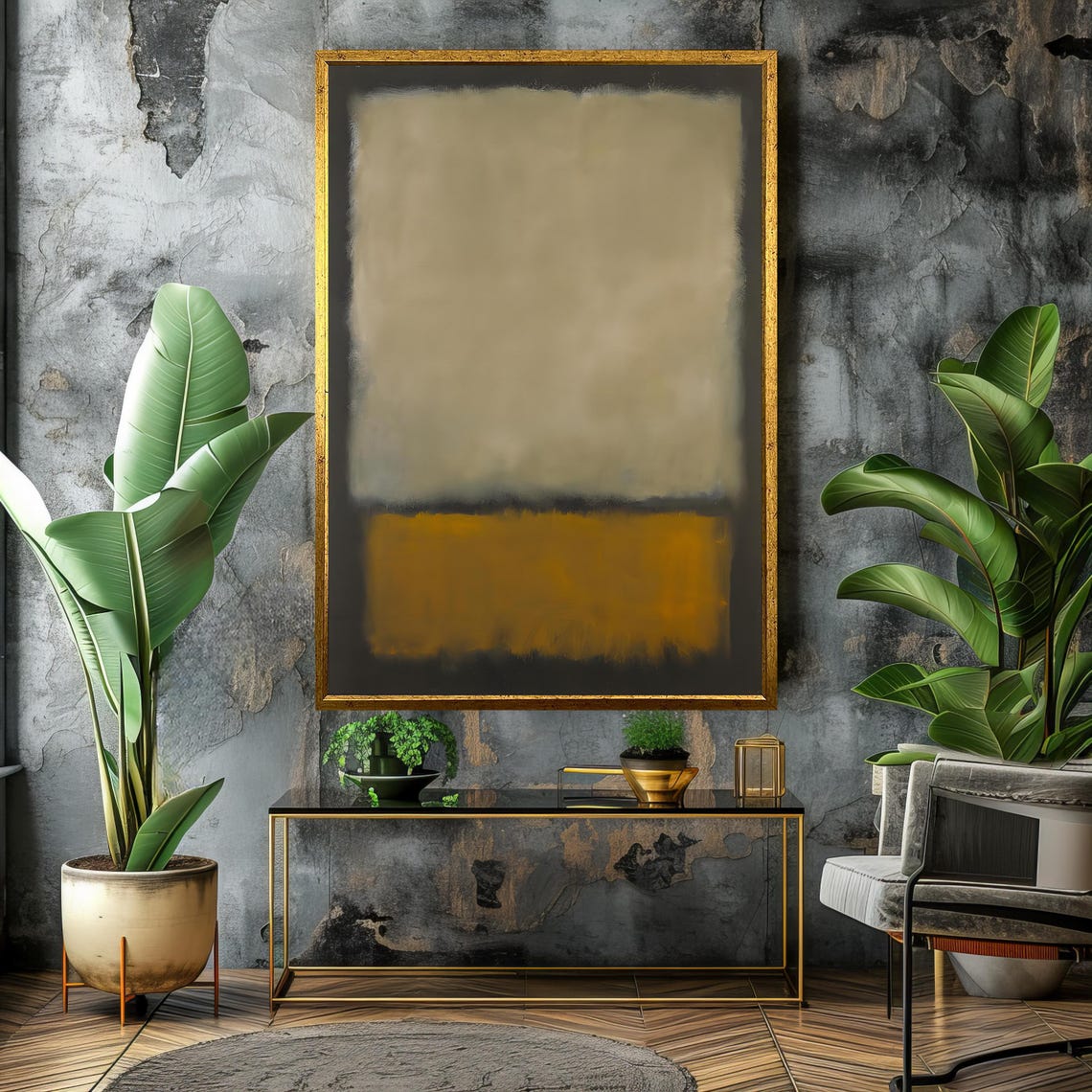 Mark Rothko Style Soft Beige And Warm Mustard Abstract Art Poster - Image 4