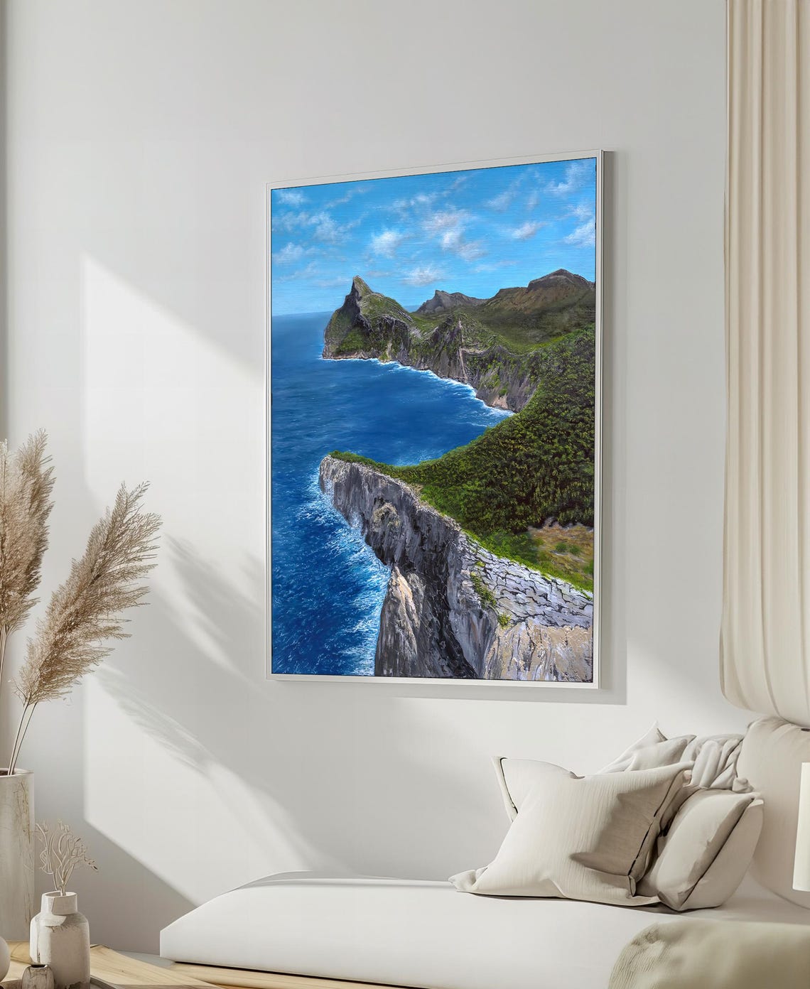 Dramatic Coastal Cliffs Majestic Ocean Landscape Nature Poster