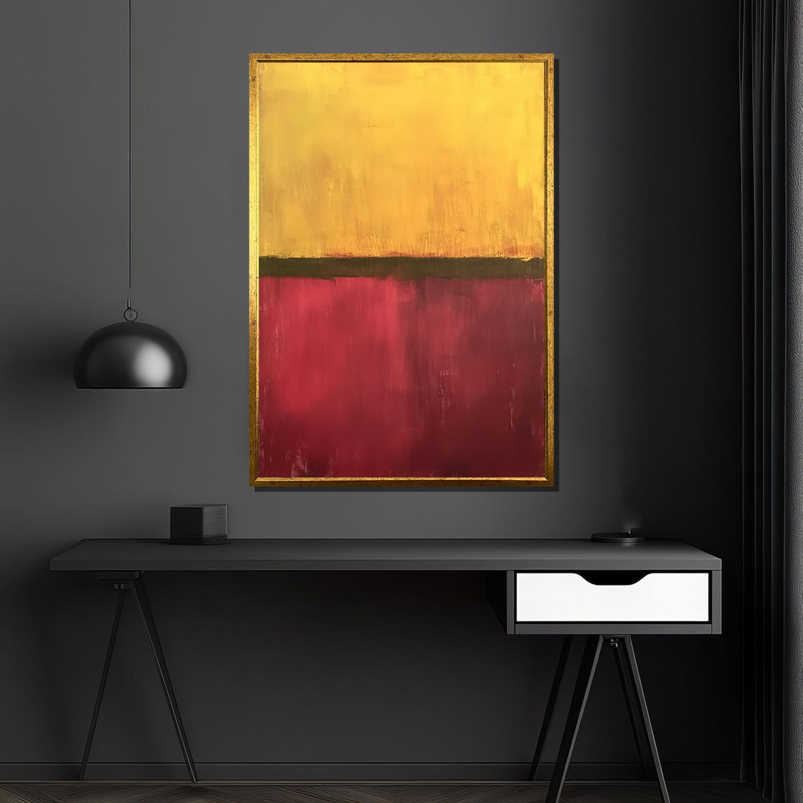 Rothko Style Golden Yellow Red Bands Color Field Abstract Art Poster - Image 4