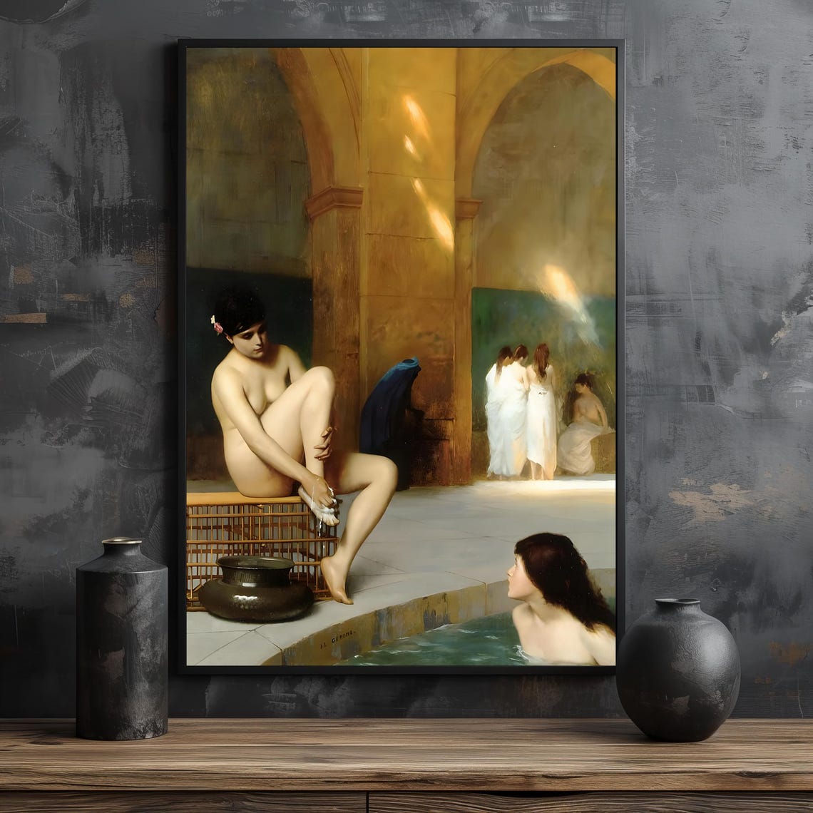 Jean-Leon Gerome Roman Bath Neoclassical Painting Art Poster - Image 2