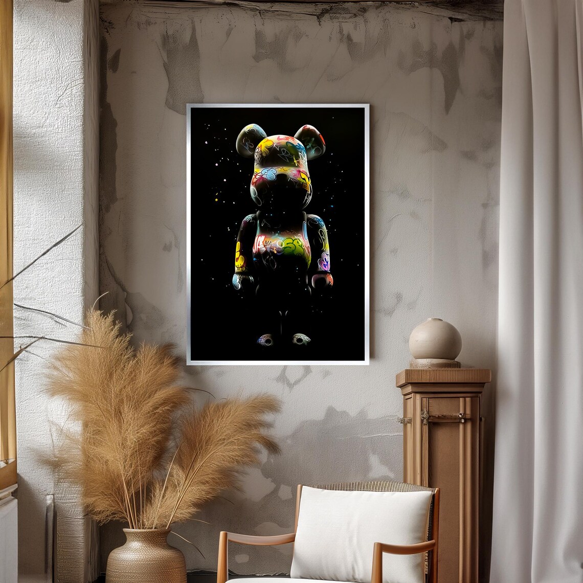 Graffiti Bearbrick Pop Art, Modern Urban Decor - Image 3