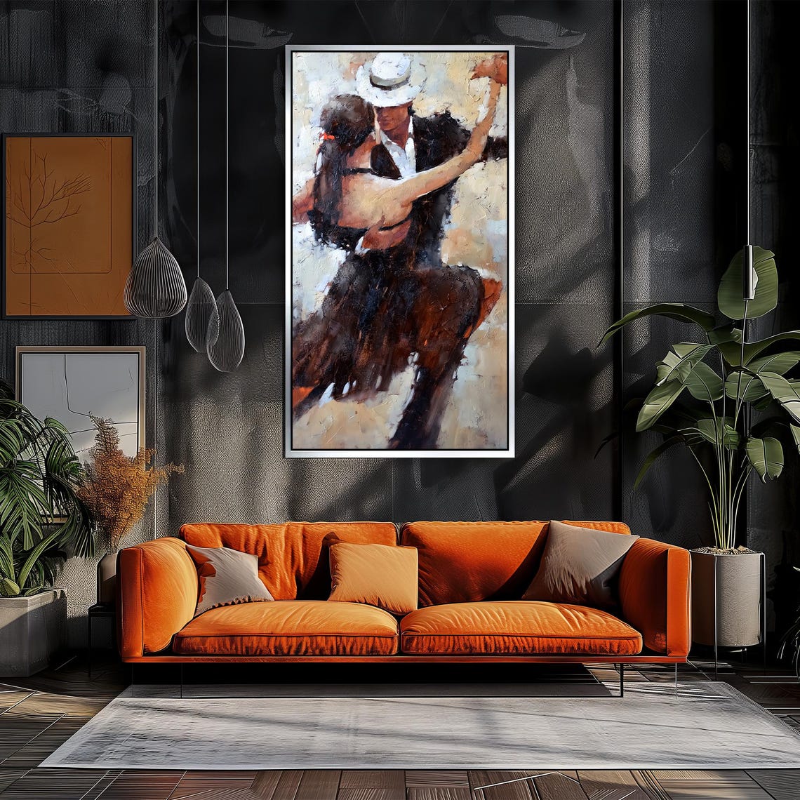 Passionate Tango Couple Dancing Impressionist Art Style Poster - Image 3