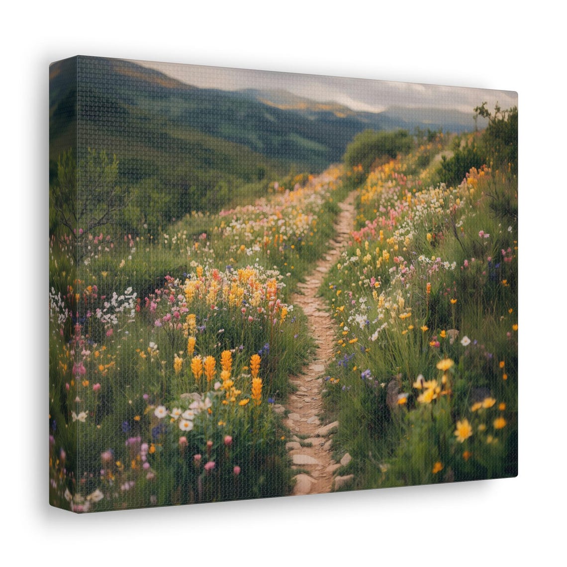 Mountain Wildflower Meadow Path Colorful Blooms Trail Poster - Image 2