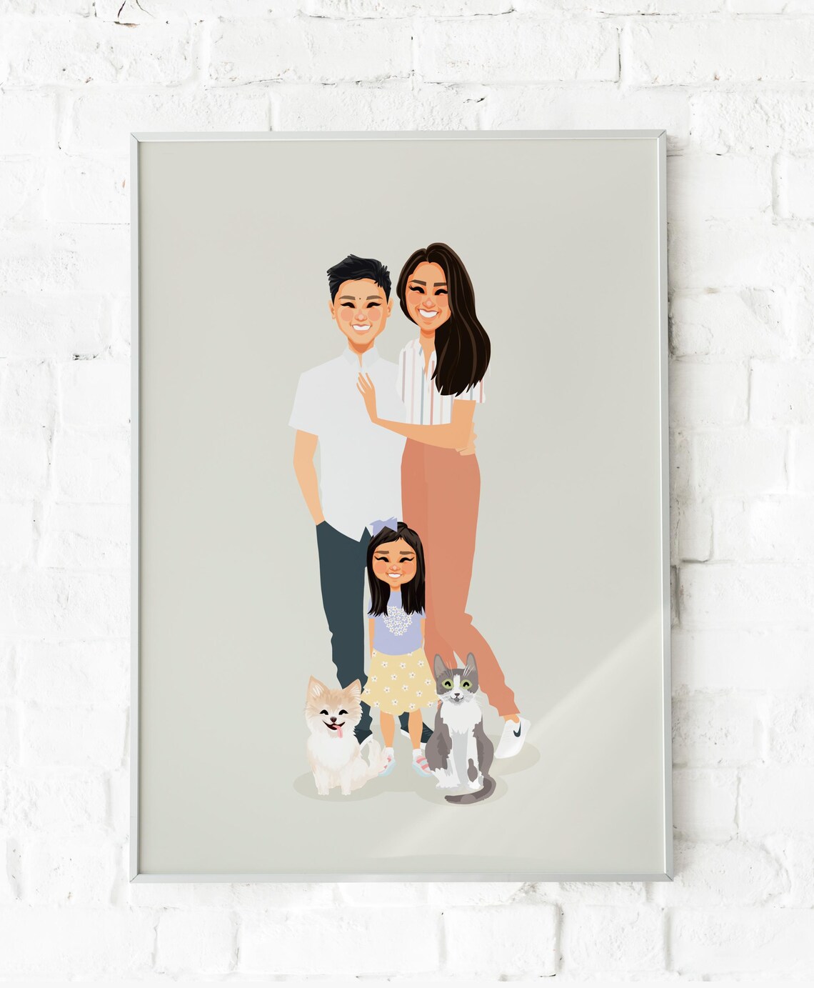 Family Of 3 Custom Portrait Personalized Family Portrait Anniversary Gift Mothers Day Gift Family Drawing Custom Portrait Drawing