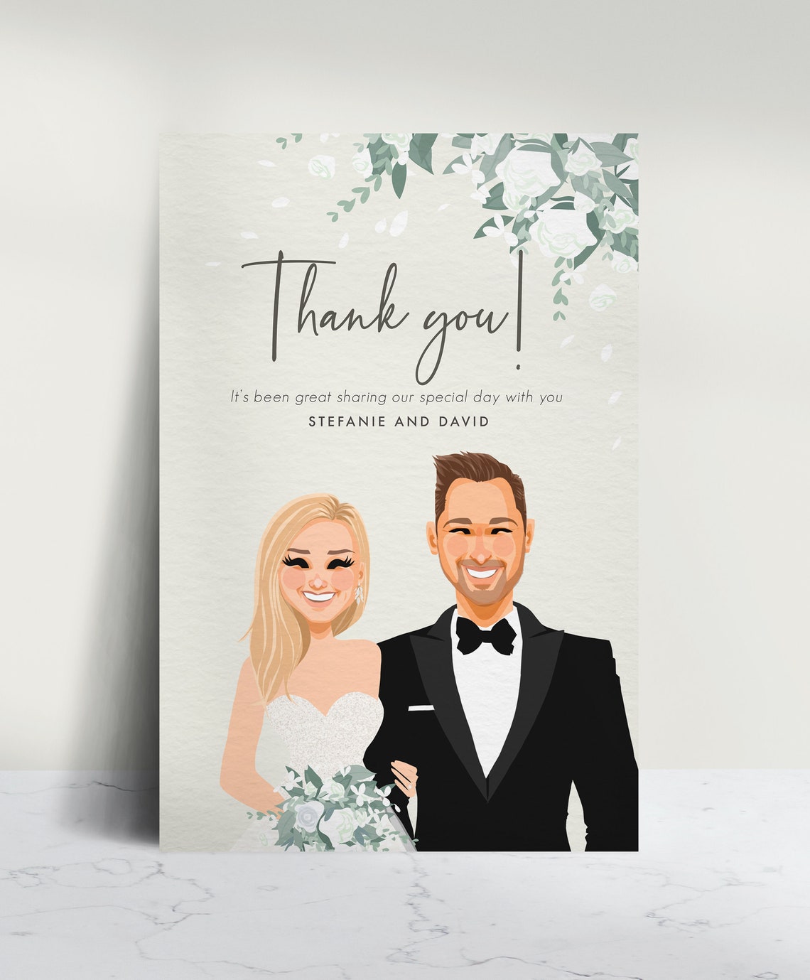 Custom Illustrated Wedding Invitation for Stefanie and David Poster - Image 4