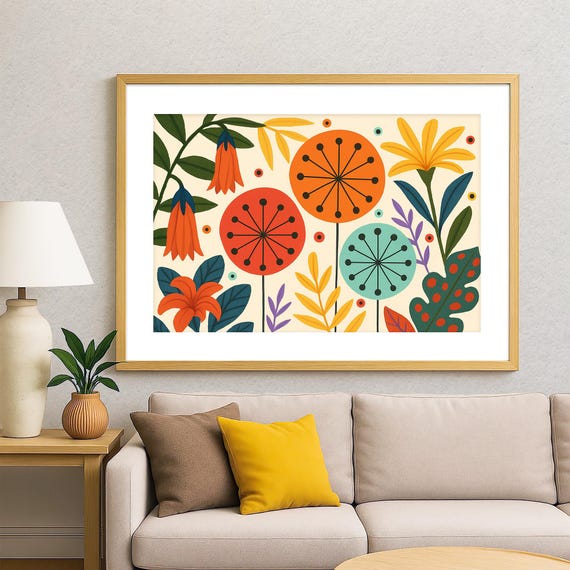 Radiant Eyes Modern Floral Poster Print