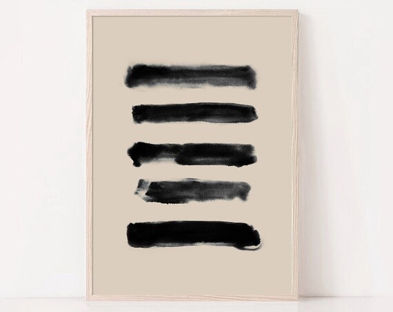 Beige Black Abstract Wall Art Minimalist Print Abstract Geometric Print Modern Abstract Art Print Living Room Wall Art Wall Decor
